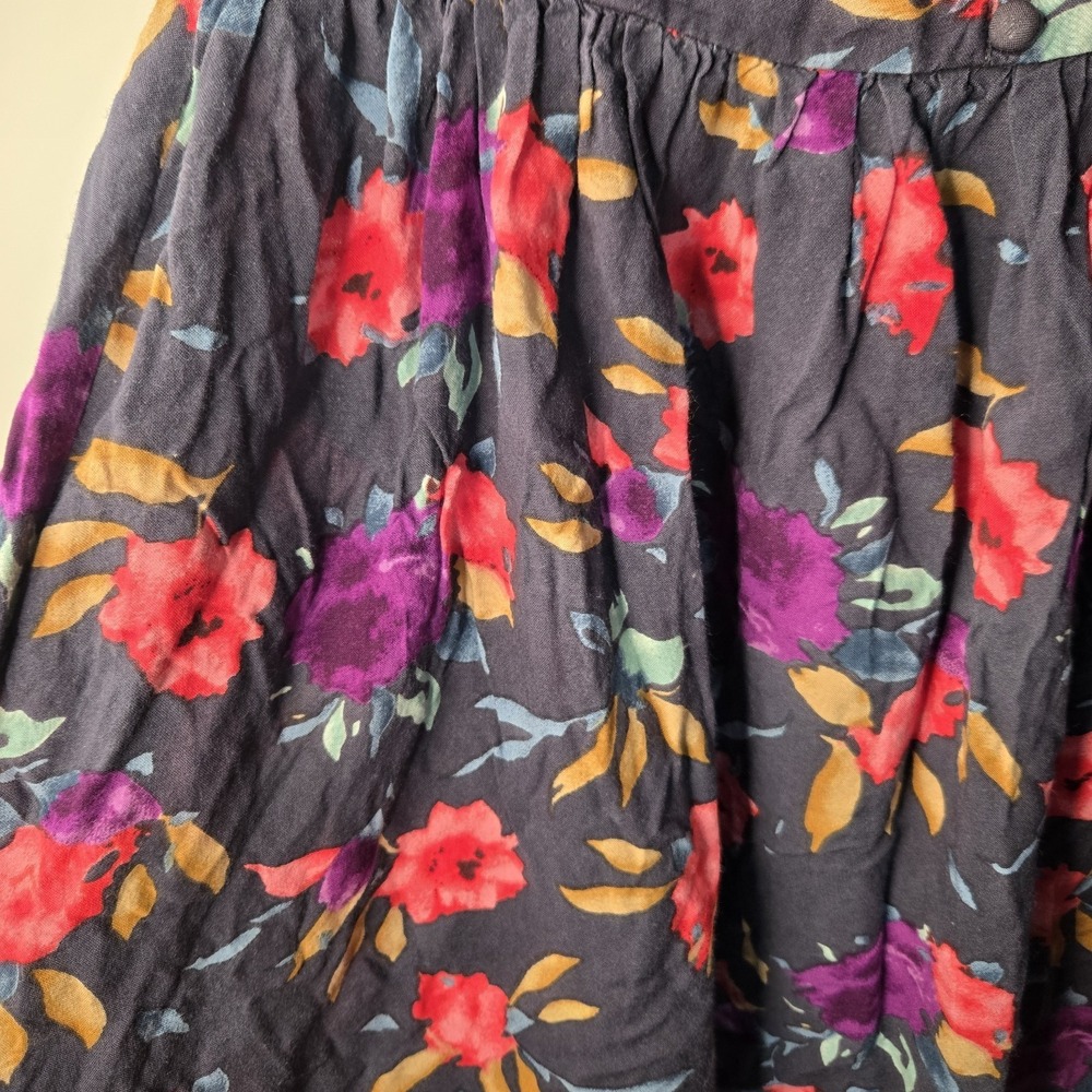 O'Neill Micro Mini Dress Strapless Dark Floral Buttons Fits Size Small Medium - Picture 4 of 12